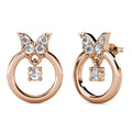 A Thousand Butterfly Stud Earrings Embellished with Crystals from Swarovski in Rose Gold