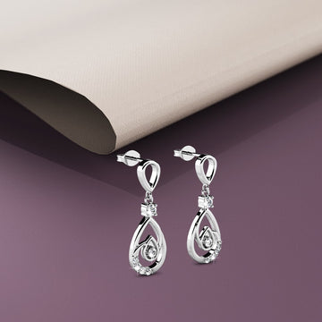 Periwinkle Teardrop Earrings Embellished with Crystals from Swarovski¬Æ in White Gold
