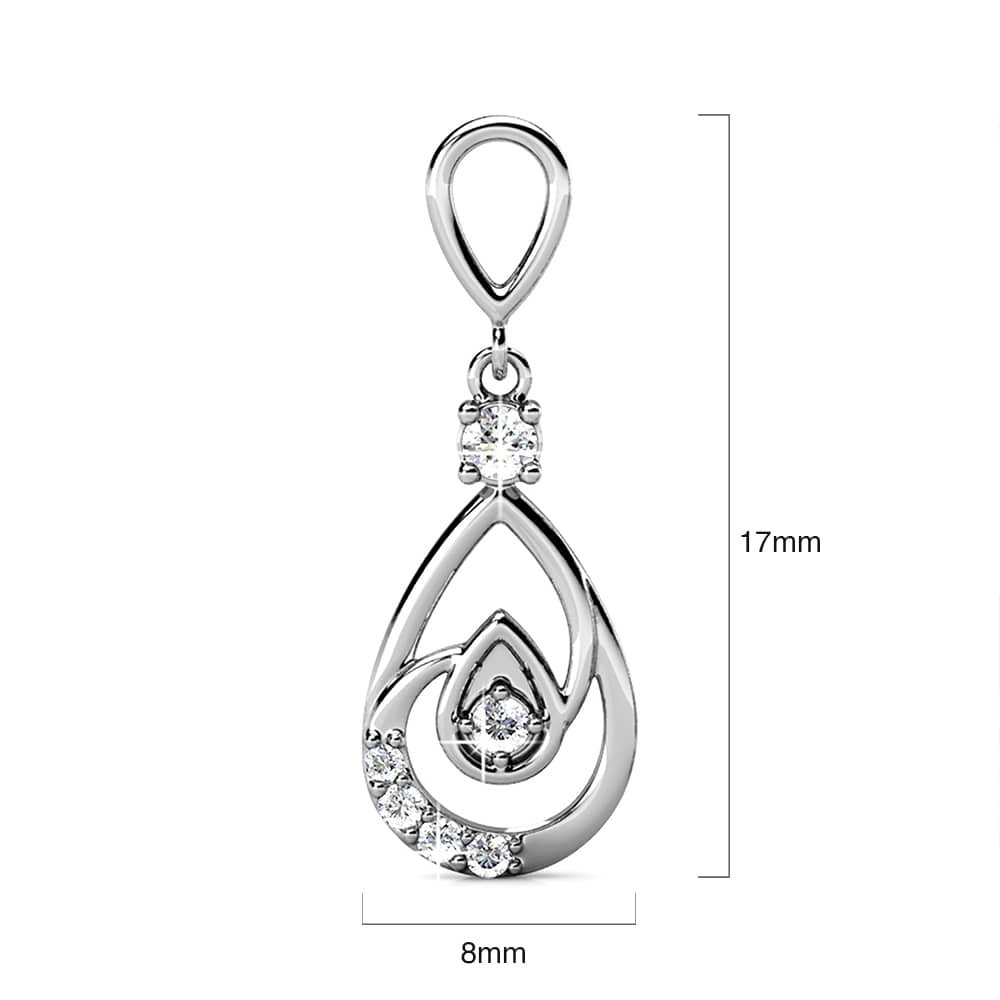 Periwinkle Teardrop Earrings Embellished with Crystals from Swarovski¬Æ in White Gold