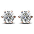 Brilliance Stud Earrings Set Embellished with Swarovski crystals in Rose Gold - 7mm