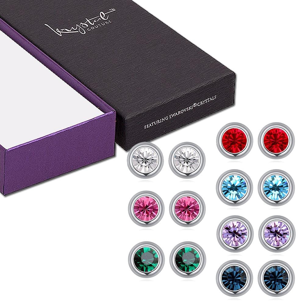 Boxed 7 Days Earrings Set Embellished with Swarovski  crystals