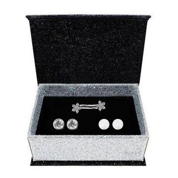 Boxed 3 Pairs Earrings Set Embellished with Swarovski crystals - Brilliant Co