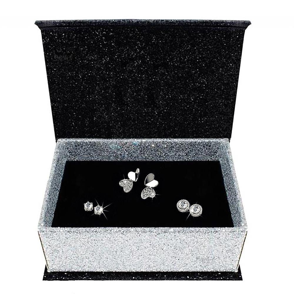 3 Pairs Earrings Set Embellished with Swarovski crystals - Brilliant Co