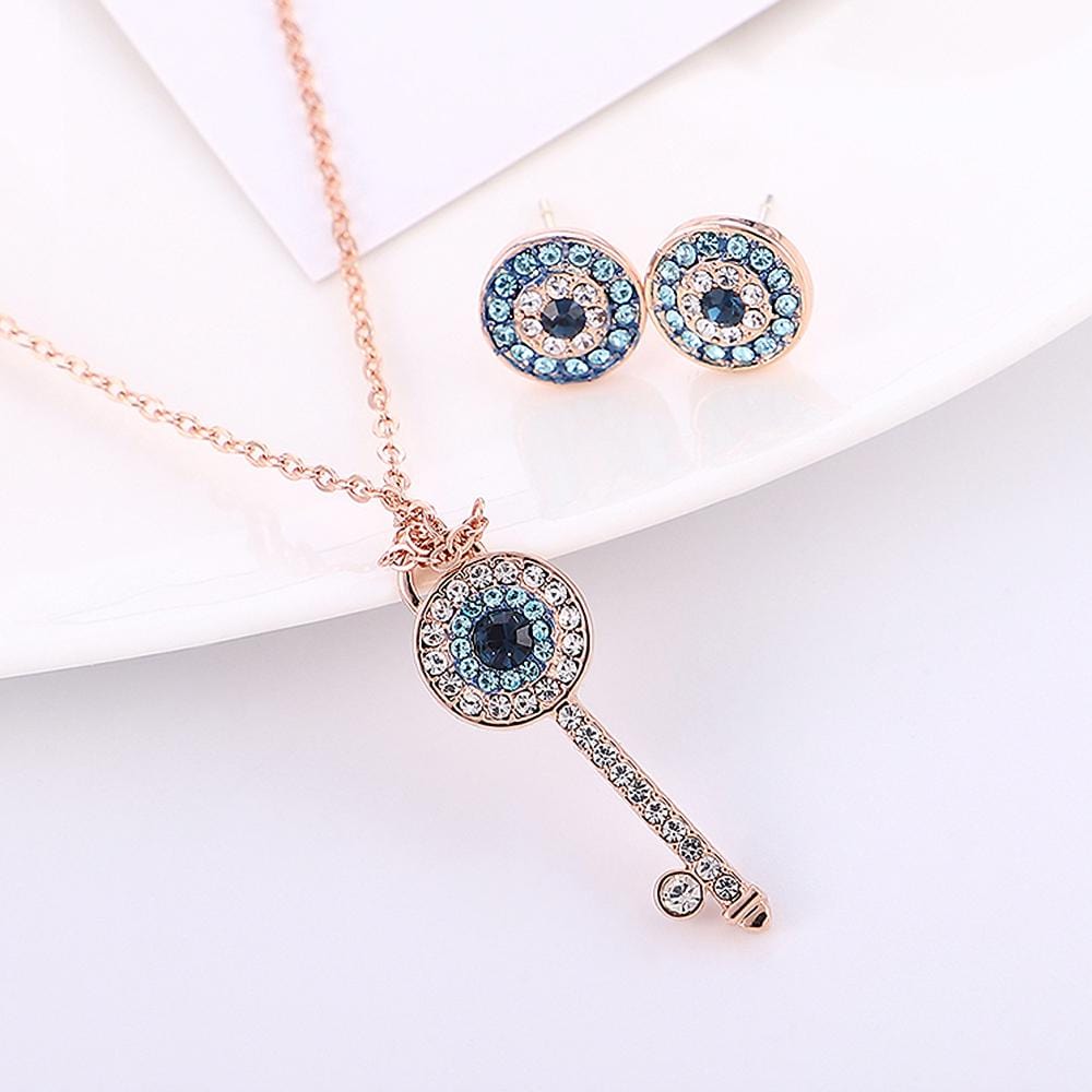 Boxed Circe Key Necklace and Earrings Set