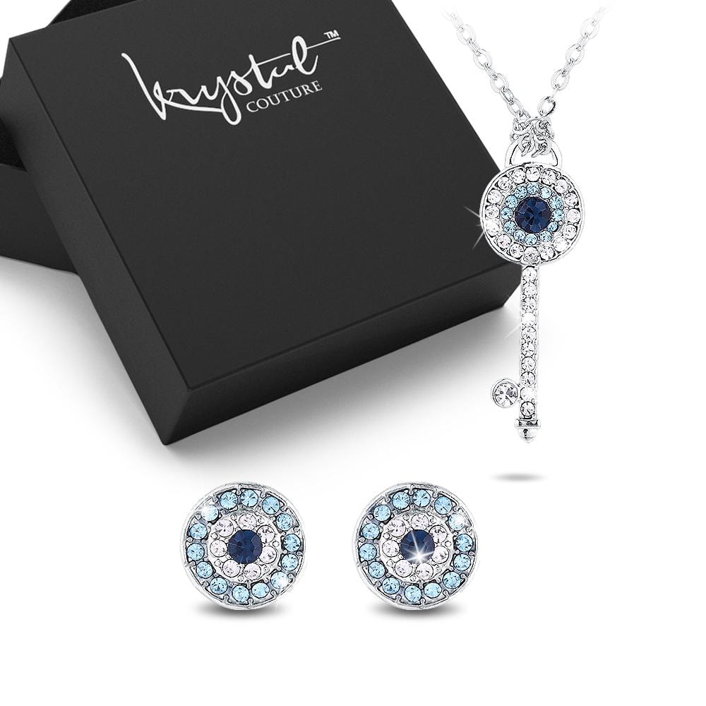 Boxed Circe Key Necklace and Earrings Set