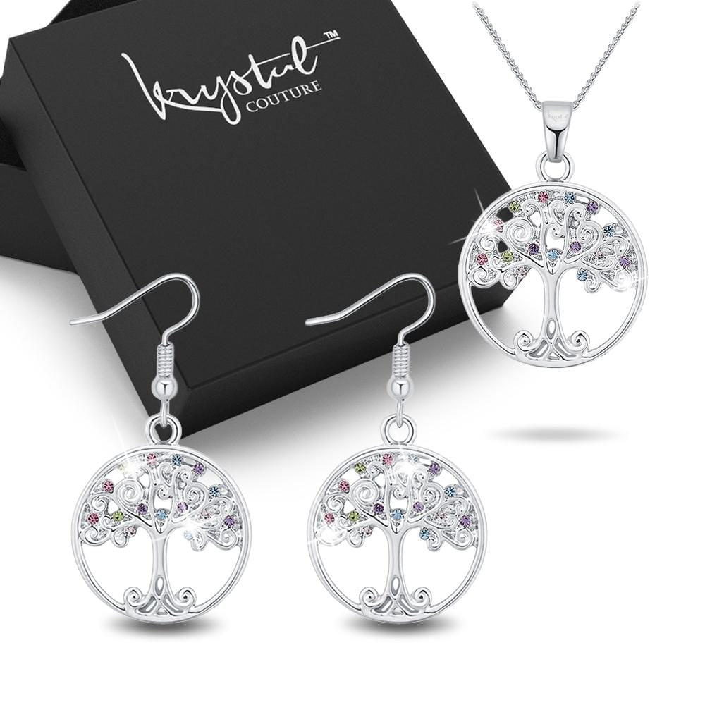 Boxed Mysterious Tree Necklace and Earrings Set - Brilliant Co