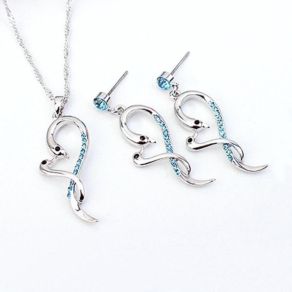 Dancing Hearts Necklace and Earrings Set