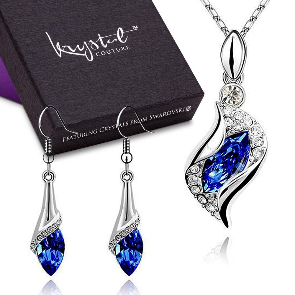 Masquarade Necklace and Earrings Set Embellished with Swarovski crystals - Brilliant Co
