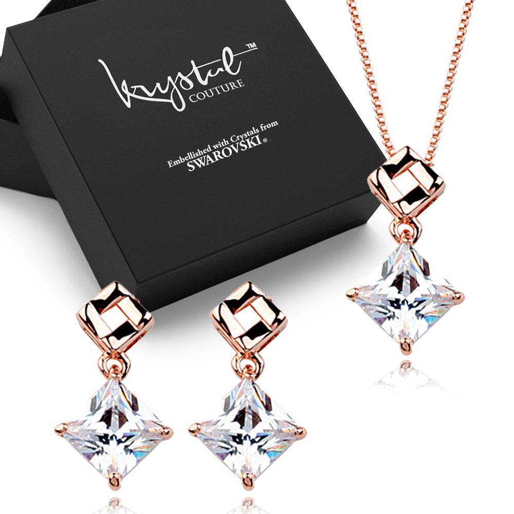 Boxed Sublime Square Set Embellished with SWAROVSKI® Crystals