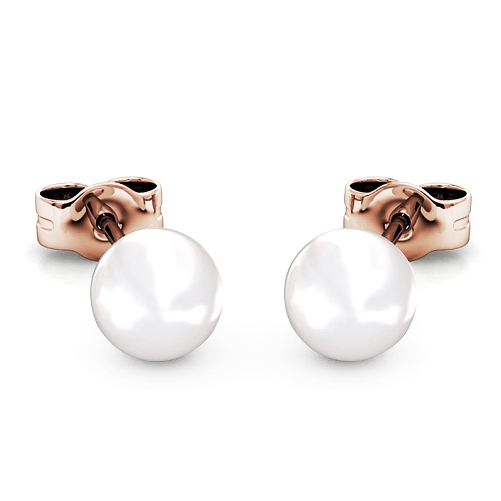 Boxed Pearl Set Embellished with Swarovski crystals in Rose Gold