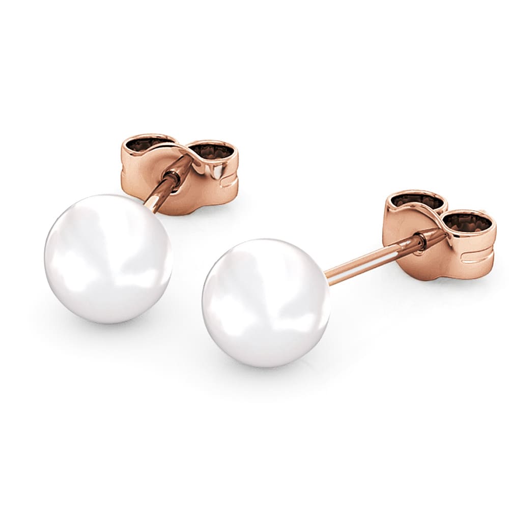 Boxed Pearl Set Embellished with Swarovski crystals in Rose Gold