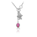 Kissing Gourami Necklace Rose Embellished with Swarovski  crystals