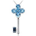Flower Key Necklace Embellished with Swarovski¬Æ crystals