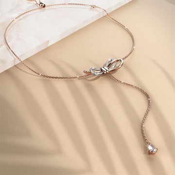 Eternal Knot Slider Bracelet Embellished with Swarovski¬Æ crystals in Dual Tone Gold