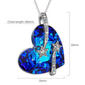 Gorgeous Heart Shaped with Stars Pendant Necklace Embellished with Crystals from Swarovski¬Æ