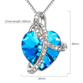 Sweet Love Heart Shaped Pendant Necklace in Blue Embellished with Crystals from Swarovski¬Æ