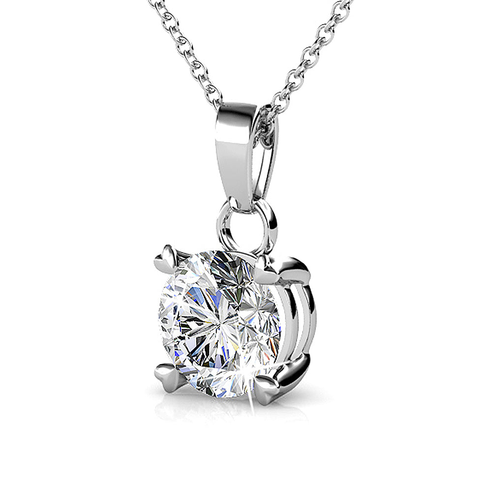 Solitaire Pendant Necklace Embellished with Swarovski crystals