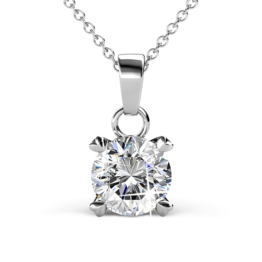 Solitaire Pendant Necklace Embellished with Swarovski crystals