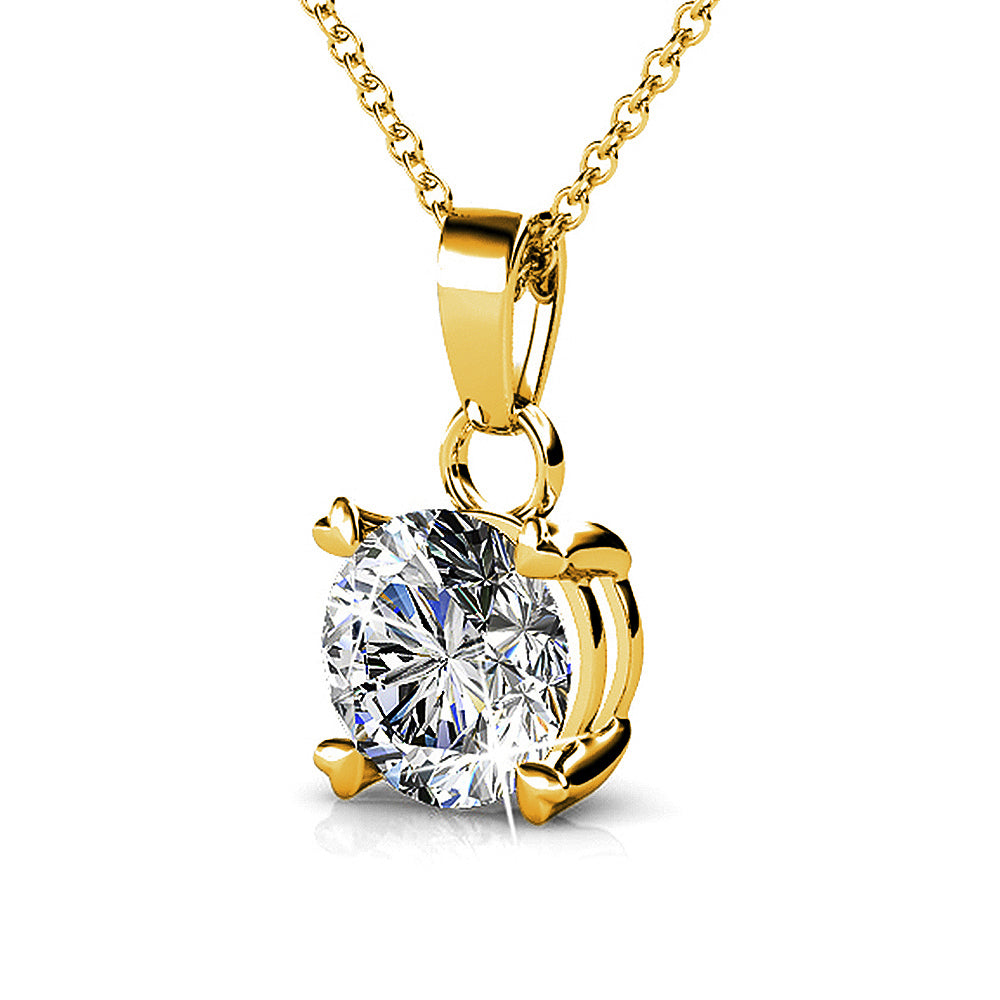 Solitaire Pendant Necklace Embellished with Swarovski crystals