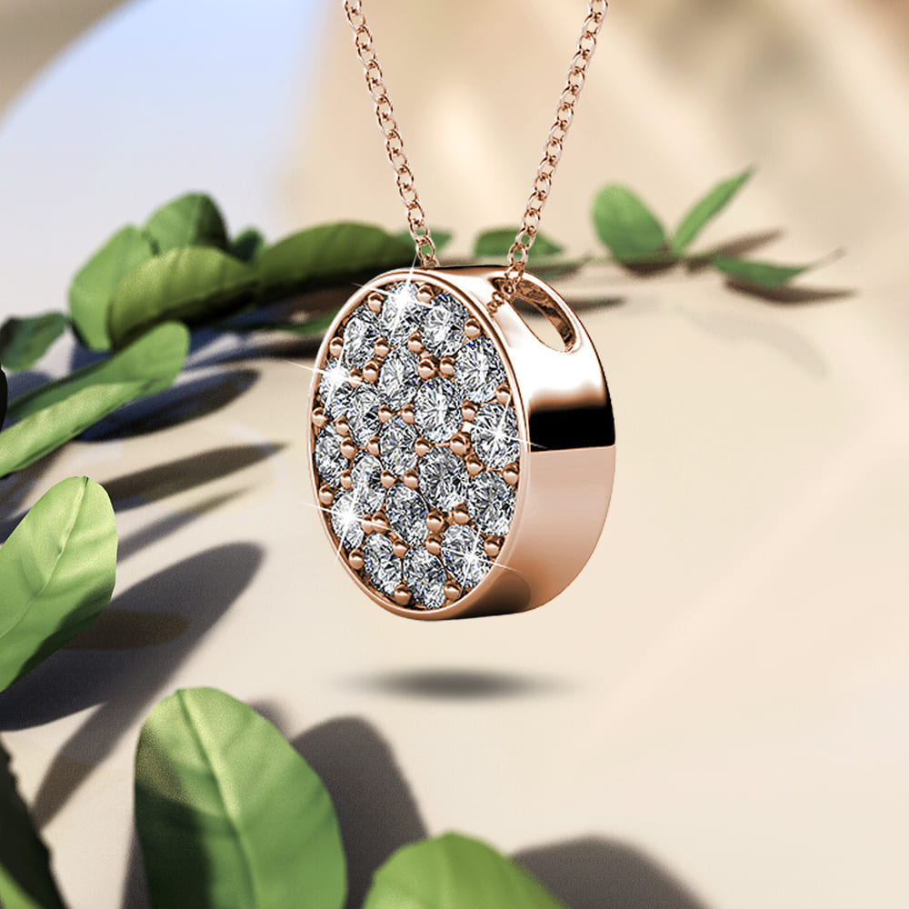 Pave Pendant Necklace Embellished with Swarovski crystals