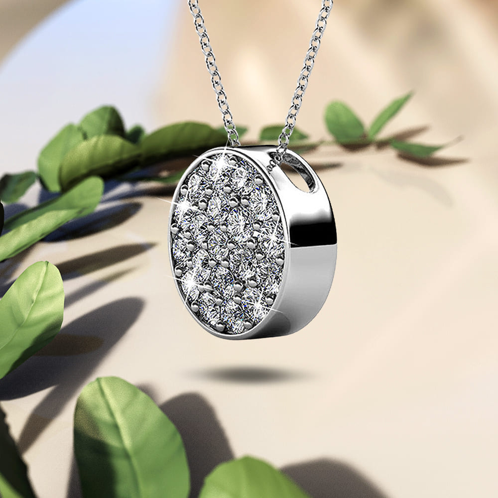 Pave Pendant Necklace Embellished with Swarovski crystals