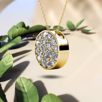 Pave Pendant Necklace Embellished with Swarovski crystals