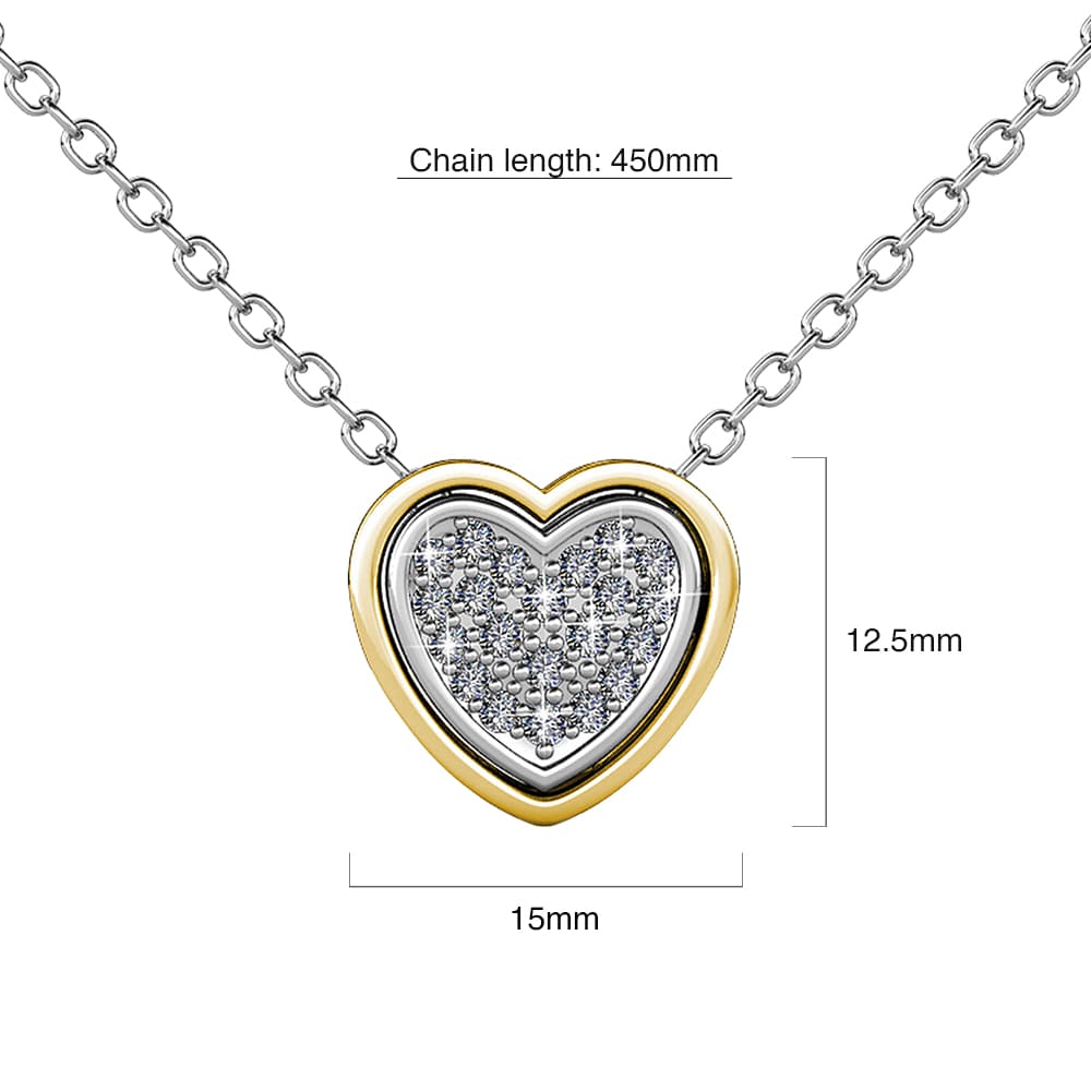 Heart Duo Pendant Necklace Embellished with Swarovski¬Æ crystals