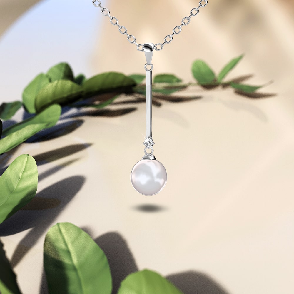 Magnificent Pearl Drop Necklace Embellished with Swarovski¬Æ crystals