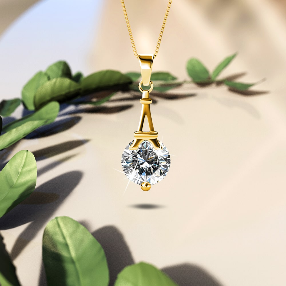 Pendulum Pendant Necklace Embellished with Swarovski crystals