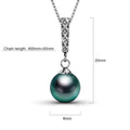 Lustrous Pendant Necklace Embellished with Swarovski Crystal Iridescent Tahitian Look Pearls