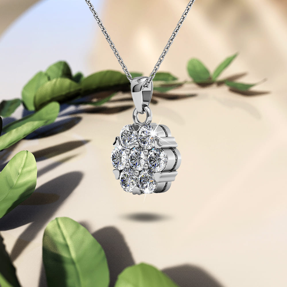 Cattleya Necklace Embellished with Swarovski crystals
