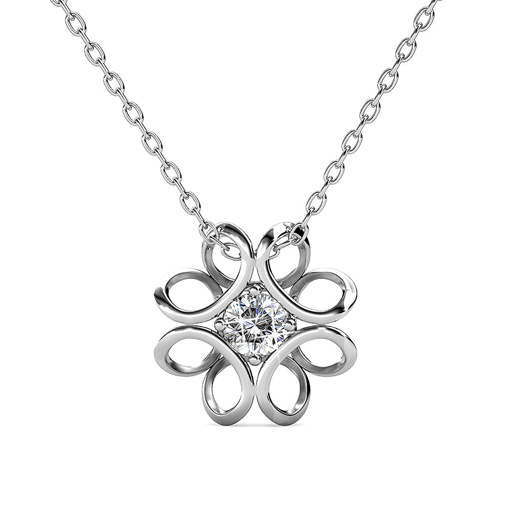 Daffodil Hologram Short Necklace Embellished with Swarovski crystals