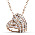 Heart-Shaped Rose Gold Pendant Necklace Embellished with  Swarovski¬Æ Crystals