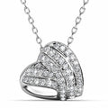 Heart-Shaped White Gold Pendant Necklace Embellished with Swarovski¬Æ Crystals