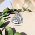 Heart-Shaped White Gold Pendant Necklace Embellished with Swarovski¬Æ Crystals