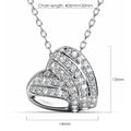 Heart-Shaped White Gold Pendant Necklace Embellished with Swarovski¬Æ Crystals