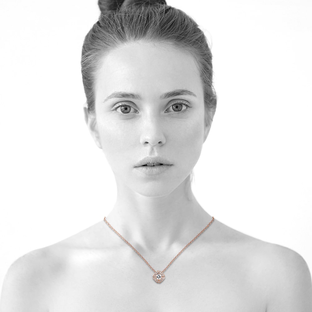 Rose Gold Brilliant Cut Pendant Necklace Embellished With Swarovski¬Æ Crystals