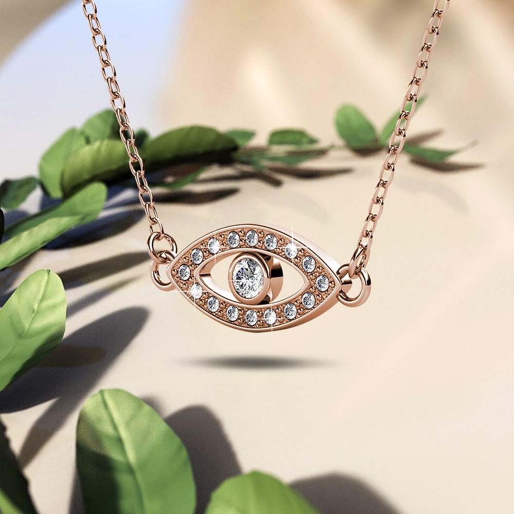 Rose Gold Eye On You Pendant Necklace Embellished with Crystals from Swarovski¬Æ