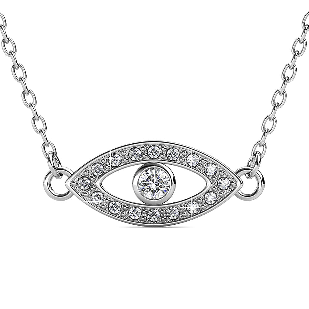 White Gold Eye On You Pendant Necklace Embellished with Crystals from Swarovski¬Æ