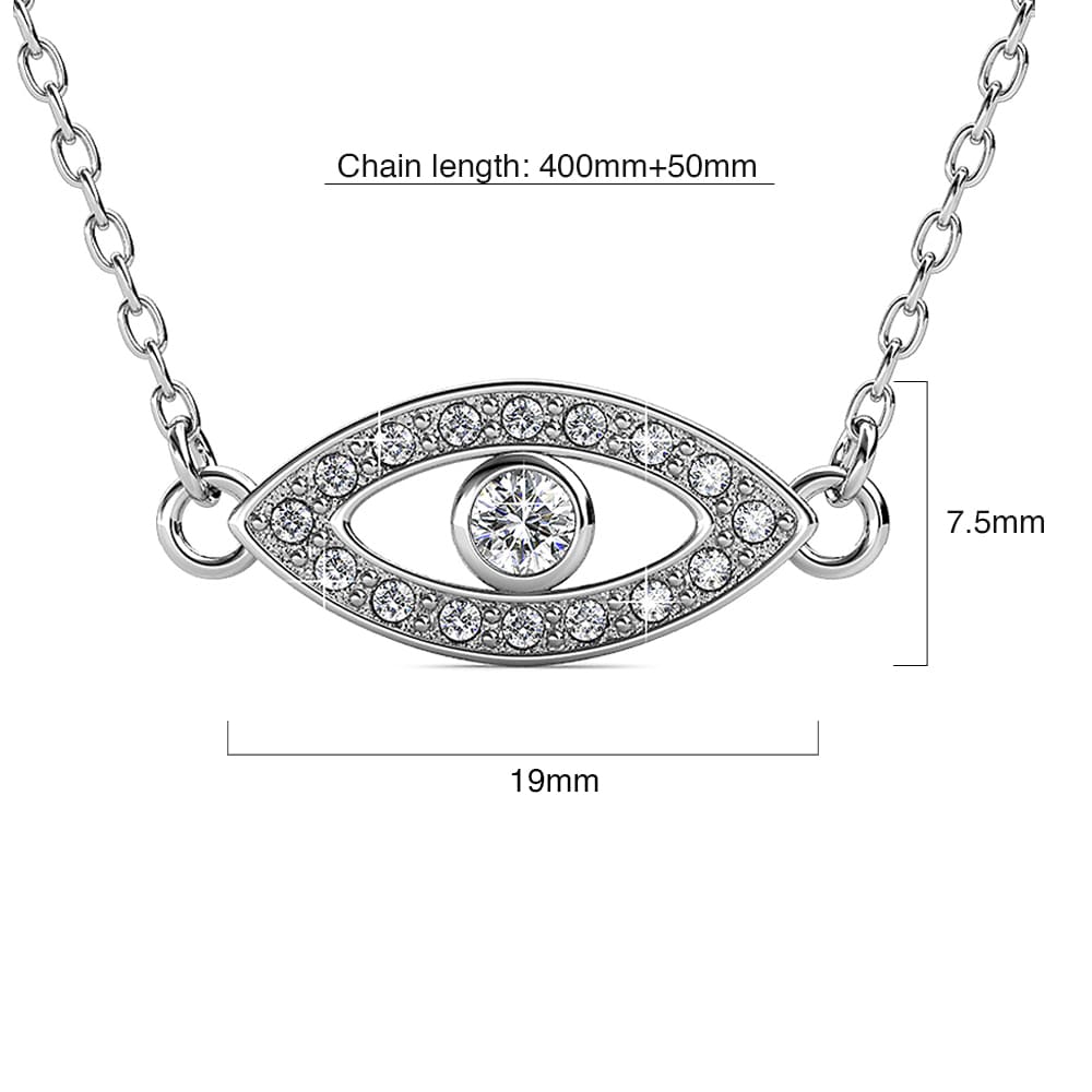 White Gold Eye On You Pendant Necklace Embellished with Crystals from Swarovski¬Æ