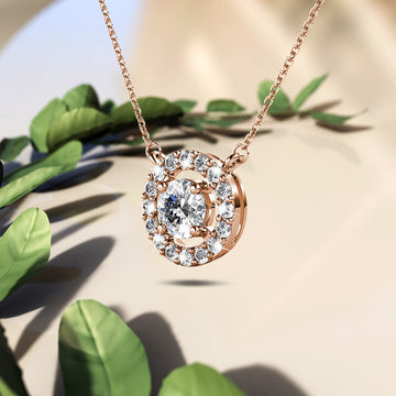 Minute Oval Crystal Pendant Necklace in Rose Gold Adorned with Crystals from Swarovski¬Æ