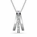Sparkly Triple Round Necklace in White Gold Adorned With Swarovski Crystals