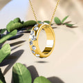 Ecliptic Pendant Necklace in Gold Adorned with Swarovski Crystals