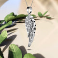 Fly High with Wing Pendant Necklace in White Gold Embellished with Crystals from Swarovski