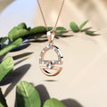 Modern Sphere Pendant Necklace in Rose Gold Adorned with Crystals from Swarovski