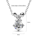 White Gold Organic Shaped Single Stone Necklace Embellished with Swarovski Crystals