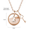 Rose Gold Pad Lock With Heart Keys Double Pendant Necklace Embellished with Swarovski Crystals