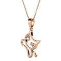 Rose Gold Feline Cat Necklace Embellished with Swarovski¬Æ Crystals