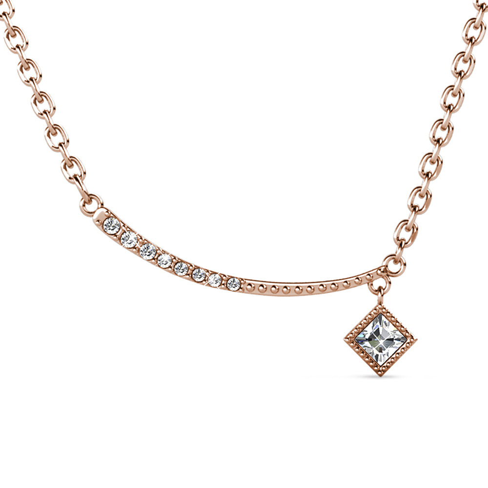 Sparkling Pendant Necklace in Rose Gold Embellished with Swarovski crystals