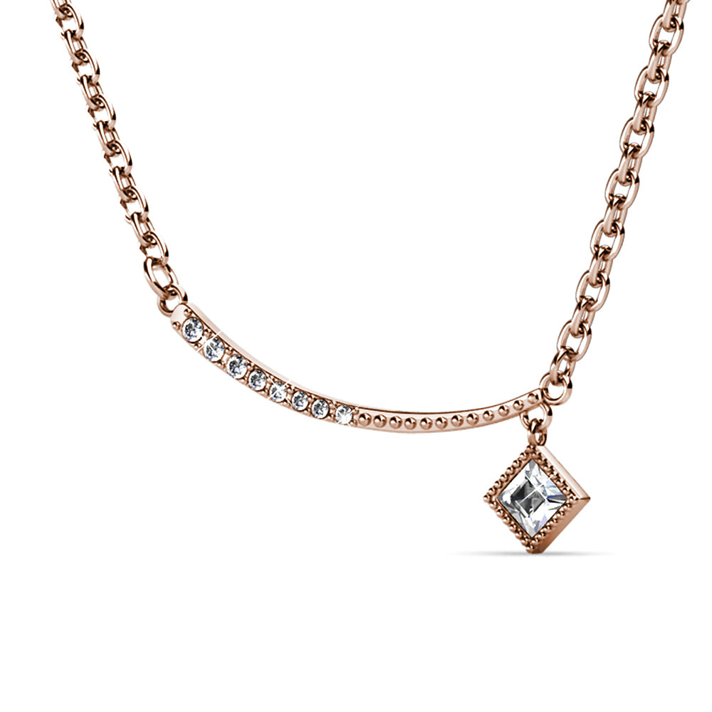 Sparkling Pendant Necklace in Rose Gold Embellished with Swarovski crystals